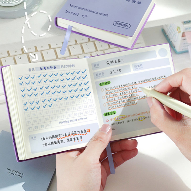 Leather Work Notepad - 10000時間レザープランナー自己管理トラッカーポータブルポケットノートブックスクエアジャーナルデイリーウィークリースケジュールブック