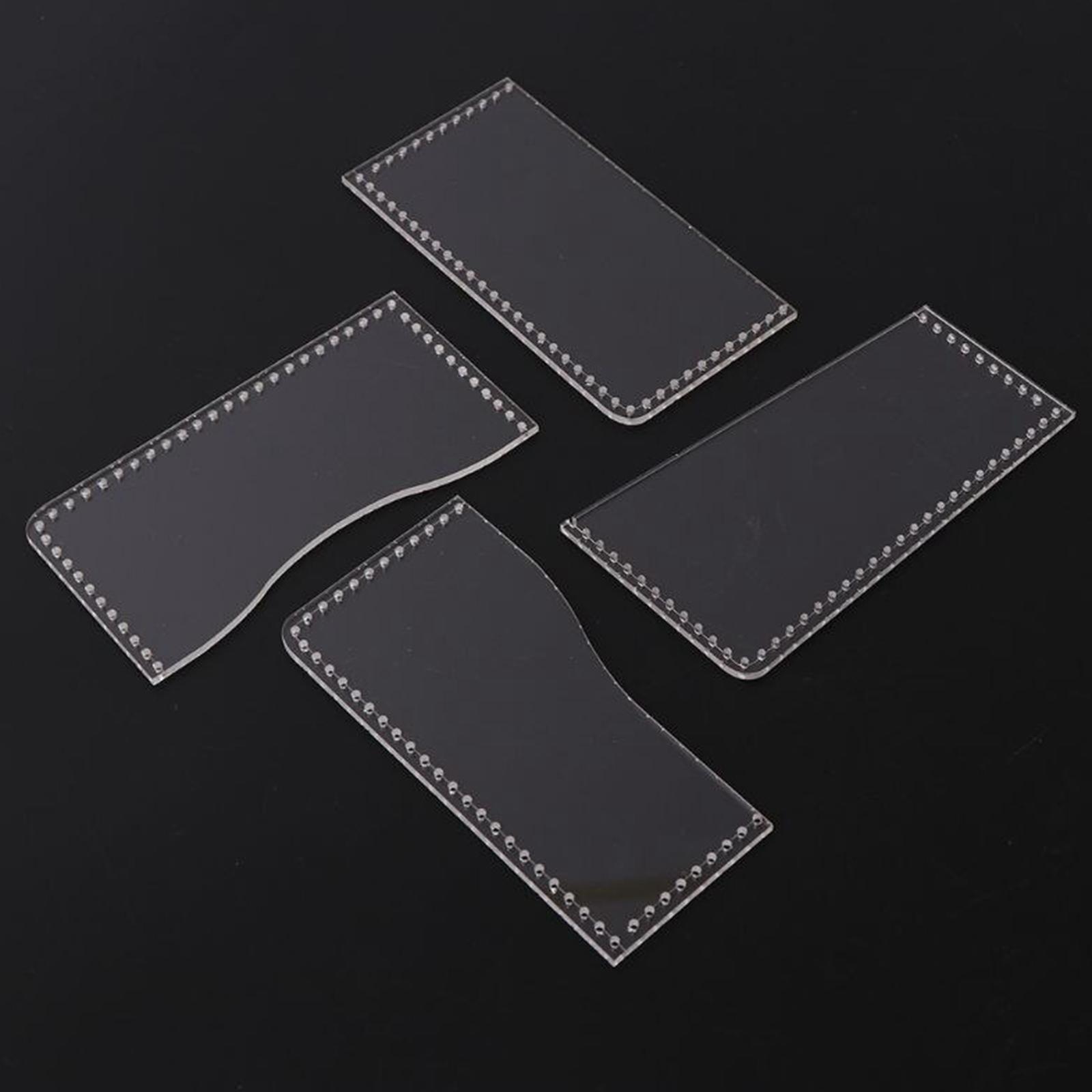 Leatherwork Patterns Free - アクリルレザーウォレットカードバッグパターンステンシルクリアパースモールドテンプレートセット（革工芸用）