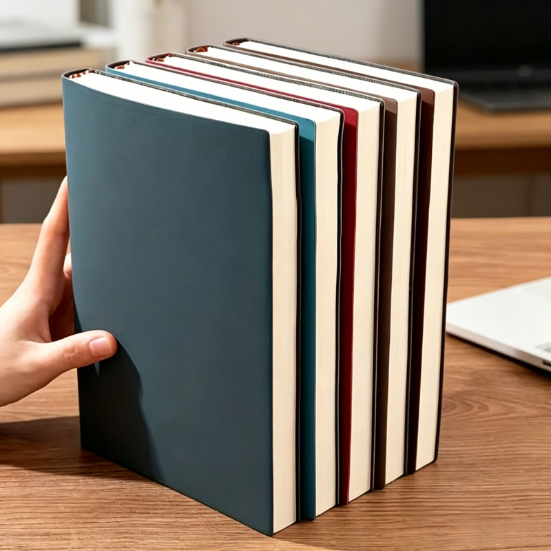 Leather Work Notepad - A5 ソフトレザーノートブック 120ページ 防水カバー 快適な手触り -