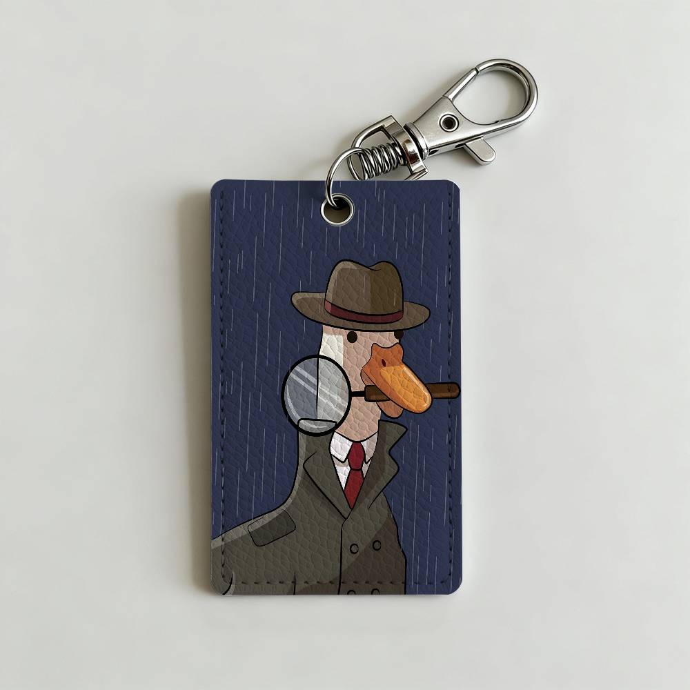 漫画かわいいガチョウアヒルバッジホルダーキーホルダー銀行ビジ - Leather Work Leather のレビューと価格