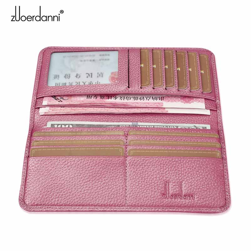 女性用の超薄型レザーウォレット,長くて柔らかい,カードホルダ - Leather Work Folder のレビューと価格