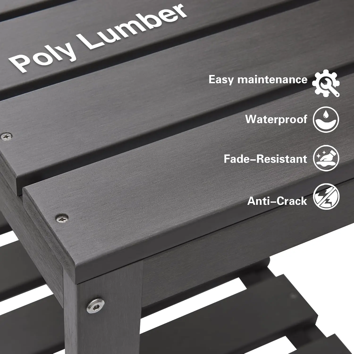 屋外用植栽台、ポーチ用HDPE製パティオ植栽テーブル、グレー - Leatherwork Bench のレビューと価格