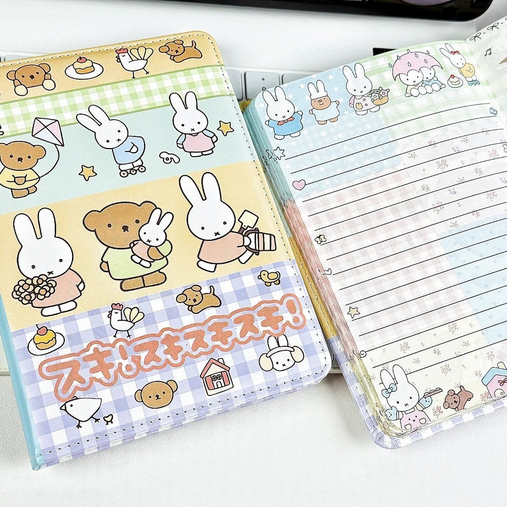 ミッフィーウサギのコラージュノートブックかわいい塗装レザーカ - Leather Work Notepad のレビューと価格
