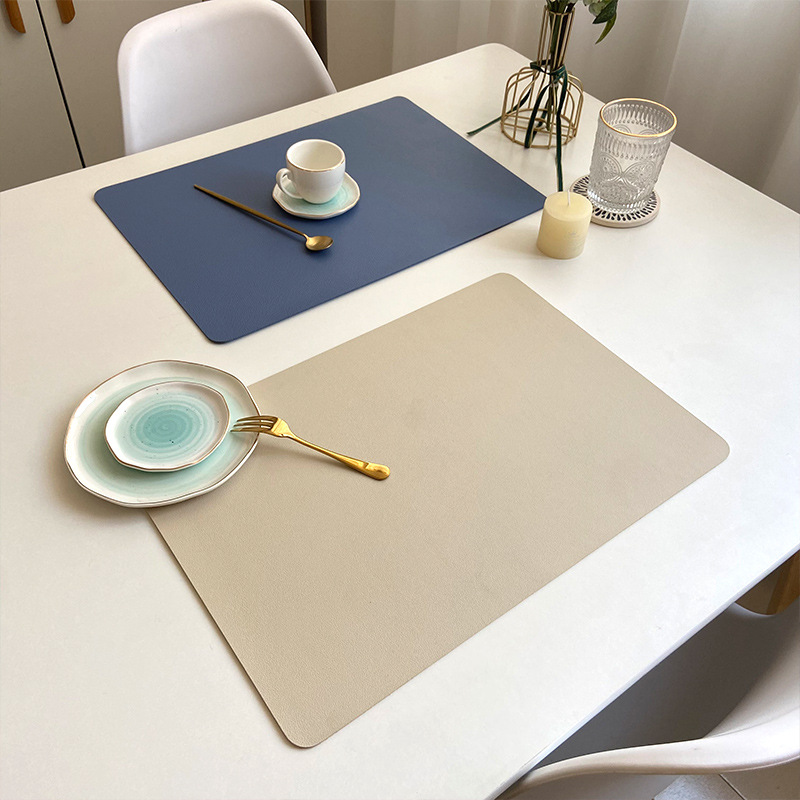 二層革テーブルマット北欧耐熱プレースマット断熱防水耐油テーブ - Leatherwork Desk のレビューと価格