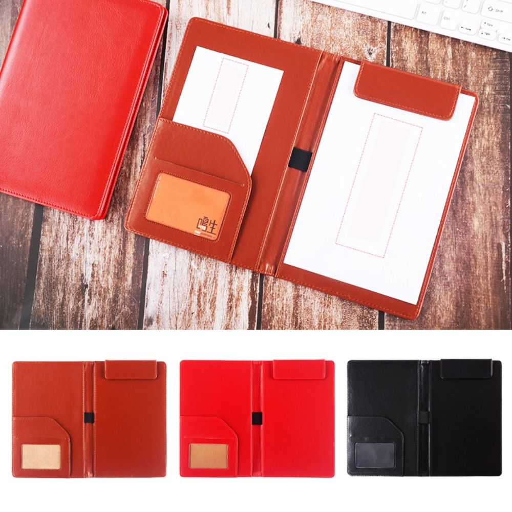 PUレザーA5ファイルフォルダ、カードスロット付き、伸縮性ペ - Leather Work Folder のレビューと価格