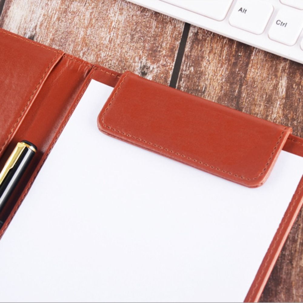 PUレザーA5ファイルフォルダ、カードスロット付き、伸縮性ペ - Leather Work Folder のレビューと価格