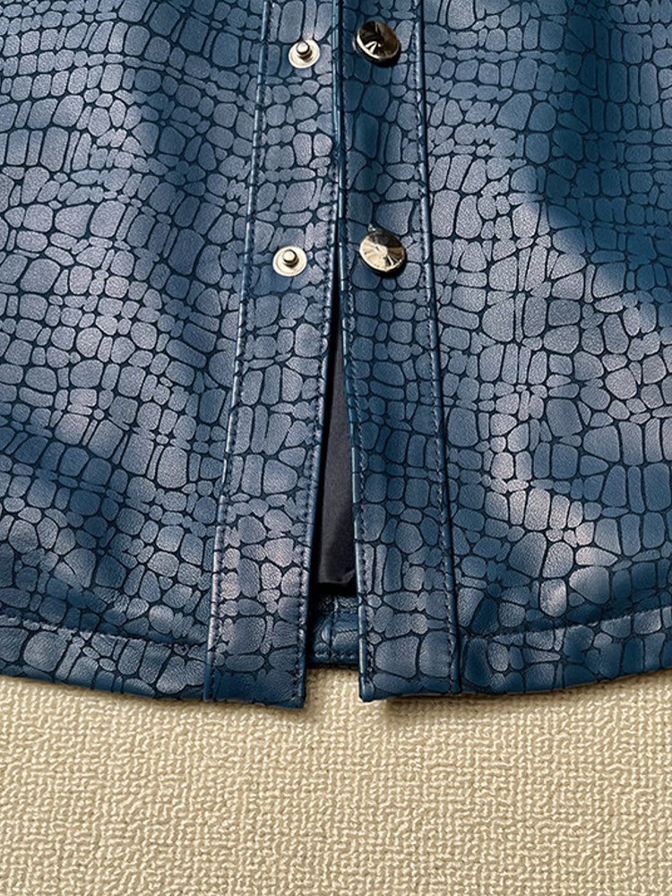 男性春クロコダイルパターン本物の羊皮本革ジャケットビジネスワ - Leatherwork Patterns Free のレビューと価格
