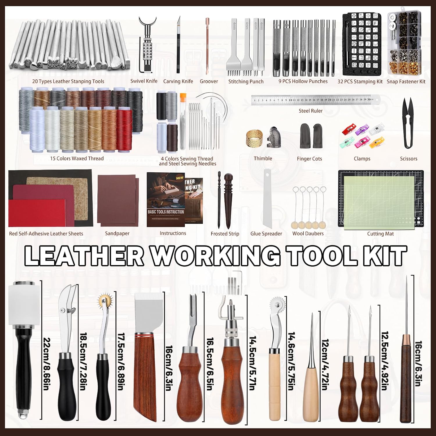 革細工キット、革細工道具とクラフトキット、カスタム収納バッグ - Leather Work Leather のレビューと価格