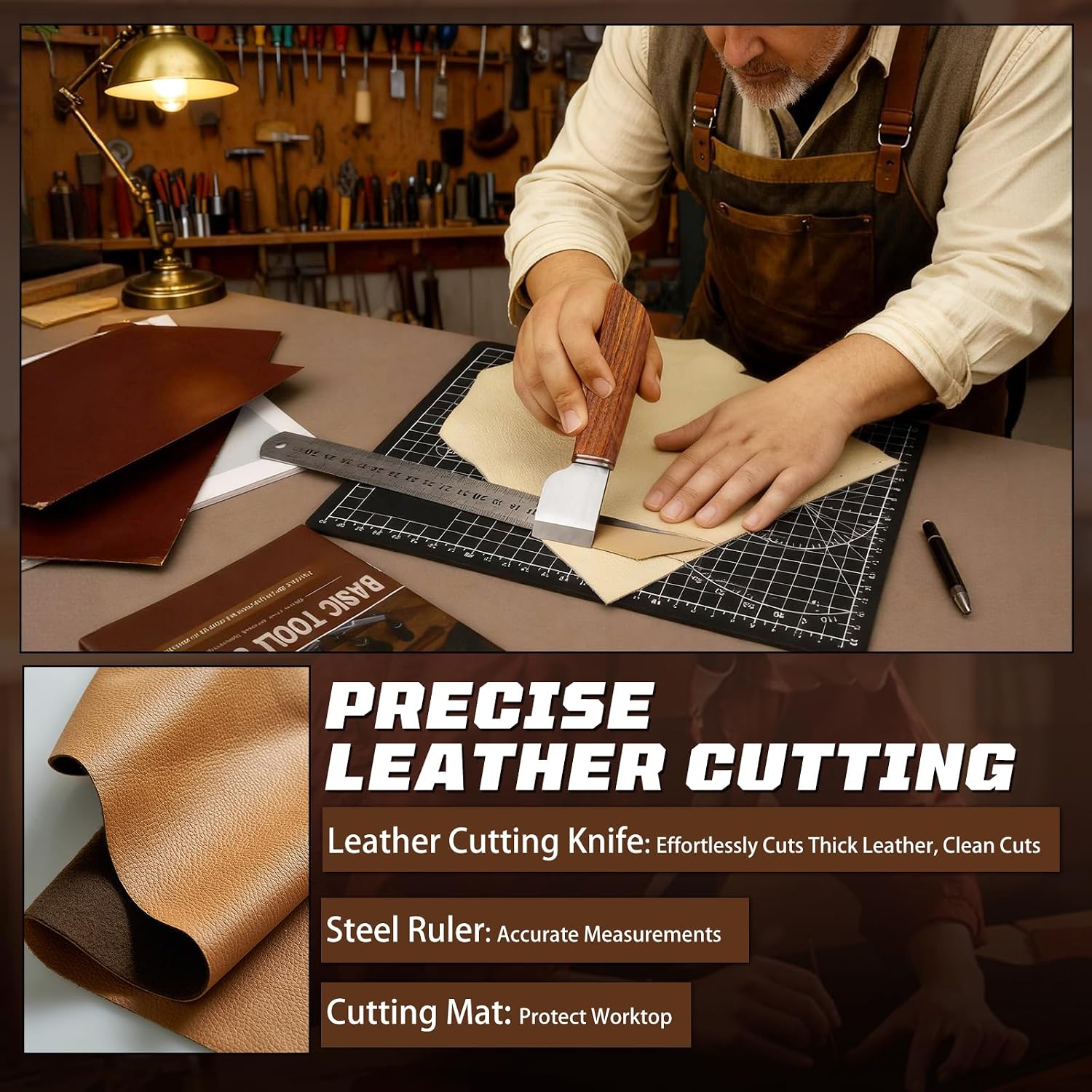革細工キット、革細工道具とクラフトキット、カスタム収納バッグ - Leather Work Leather のレビューと価格