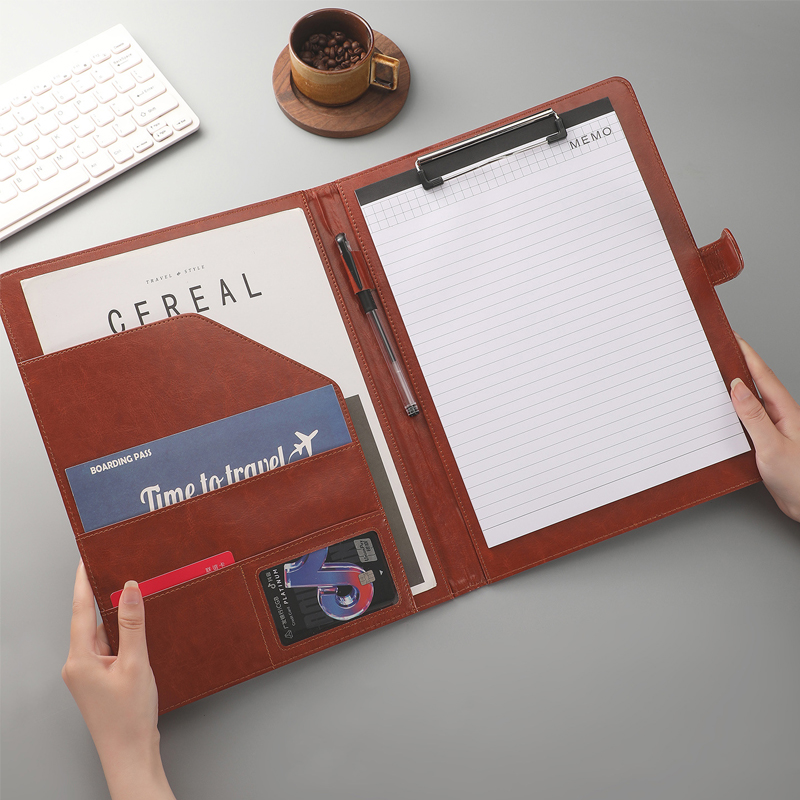 多機能A4レザー会議フォルダ、内蔵ペンホルダー付き、ビジネス - Leather Work Folder のレビューと価格