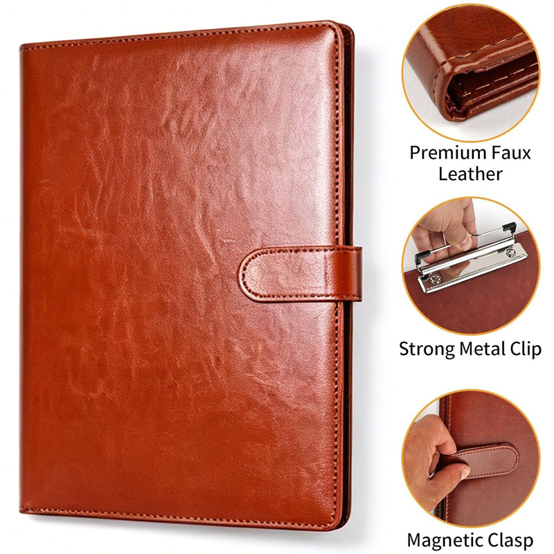 多機能A4レザー会議フォルダ、内蔵ペンホルダー付き、ビジネス - Leather Work Folder のレビューと価格