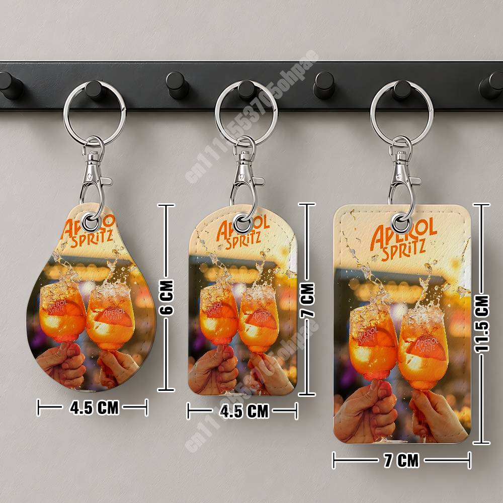 オレンジ色のプロセッコA-アペロールS-スプリッツレザーキー - Leatherwork Keychain のレビューと価格