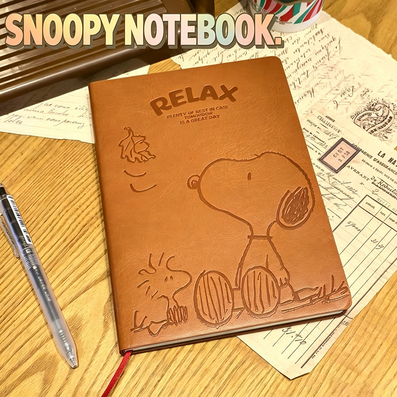 ヴィンテージ スヌーピー A5 レザーノートブック かわいい - Leather Work Notepad のレビューと価格