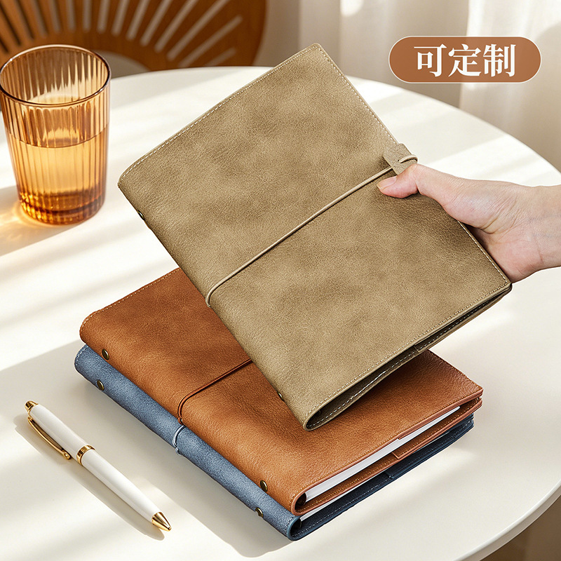 A5 ヴィンテージ風フェイクレザー詰め替え式ジャーナル -  - Leather Work Notepad のレビューと価格