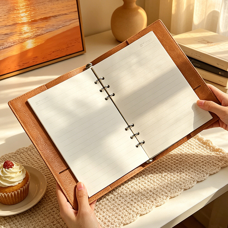 A5 ヴィンテージ風フェイクレザー詰め替え式ジャーナル -  - Leather Work Notepad のレビューと価格
